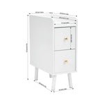 Modern Mdf Bedside Table With 2 Drawers | White
