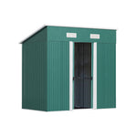 4x6ft Metal Storage Shed With Double Doors,ventilation And Foundation Frame Flat Roof Outdoor Tool Shed For Garden | Dark Green