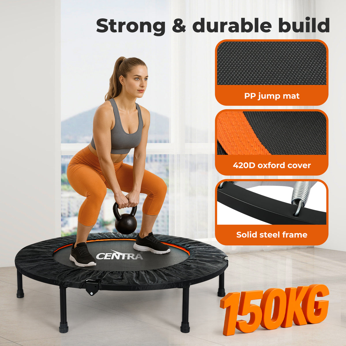 40 Inch Trampoline Bounce Round Exercise Home Gym Fitness Rebounder