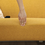 2 Seater Sofa With 21cm Thick Padding And Wood Legs | Yellow