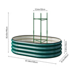 Galvanized Metal Raised Garden Bed – Elevated Planter Box With Safety Edging, Green, 120cm/160cm W X 80cm D X 30cm H | Small | Green