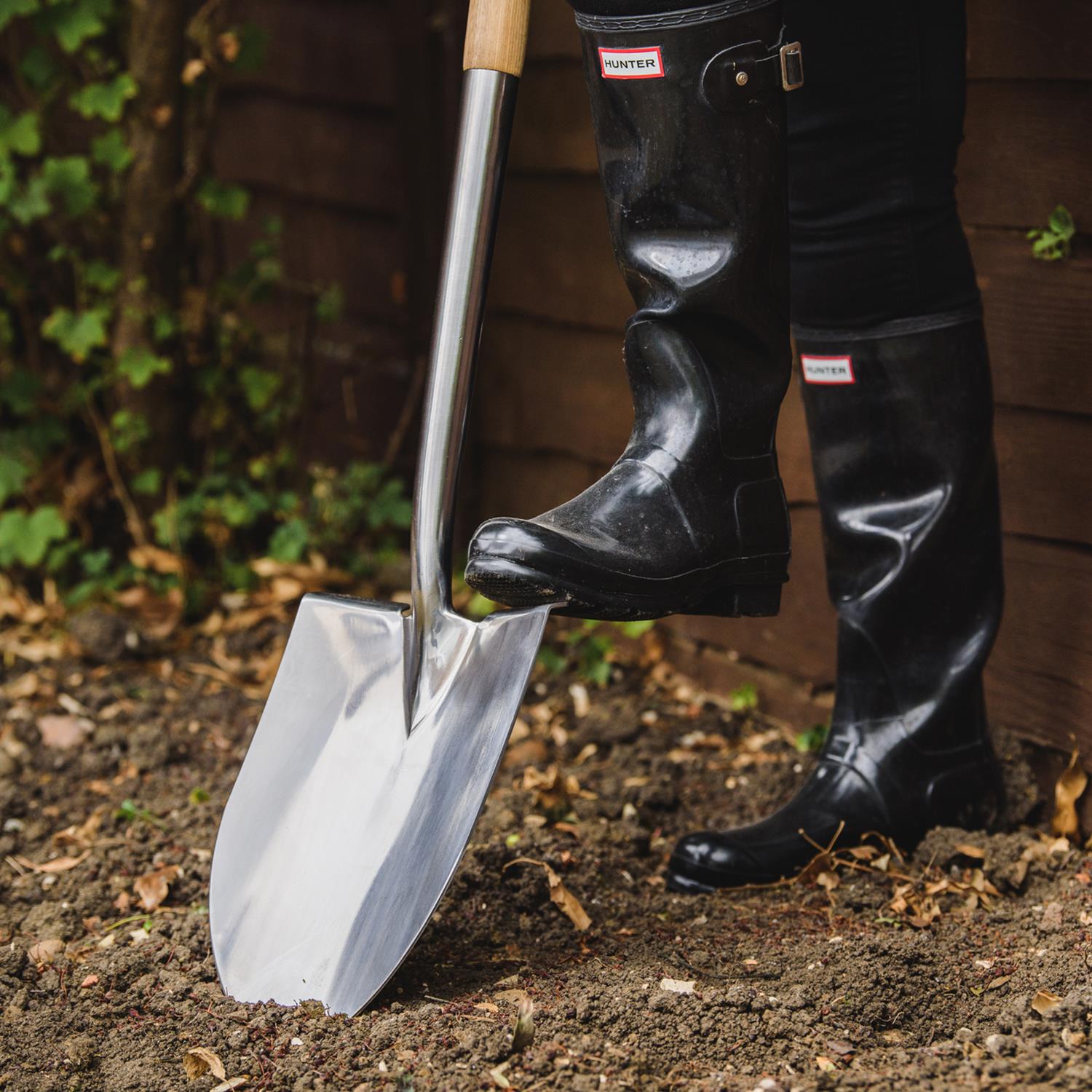 Stainless Steel Pointed Spade Rust Resistant Fsc For Gardening | Silver