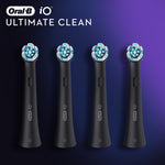 Io Ultimate Clean Toothbrush Refill Replacement Heads Black, Pack Of 4
