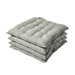 100% Cotton Seat Pads Plain Chair Cushions For Dining Room, Kitchen, Or Outdoor Garden Use | Set-of-4 | Grey