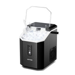 Nugget Ice Maker Portable Ice Machine With Handle, 15kg/24h, Ready In 5 Minutes, Self-cleaning, Easy To Use For Home | Black