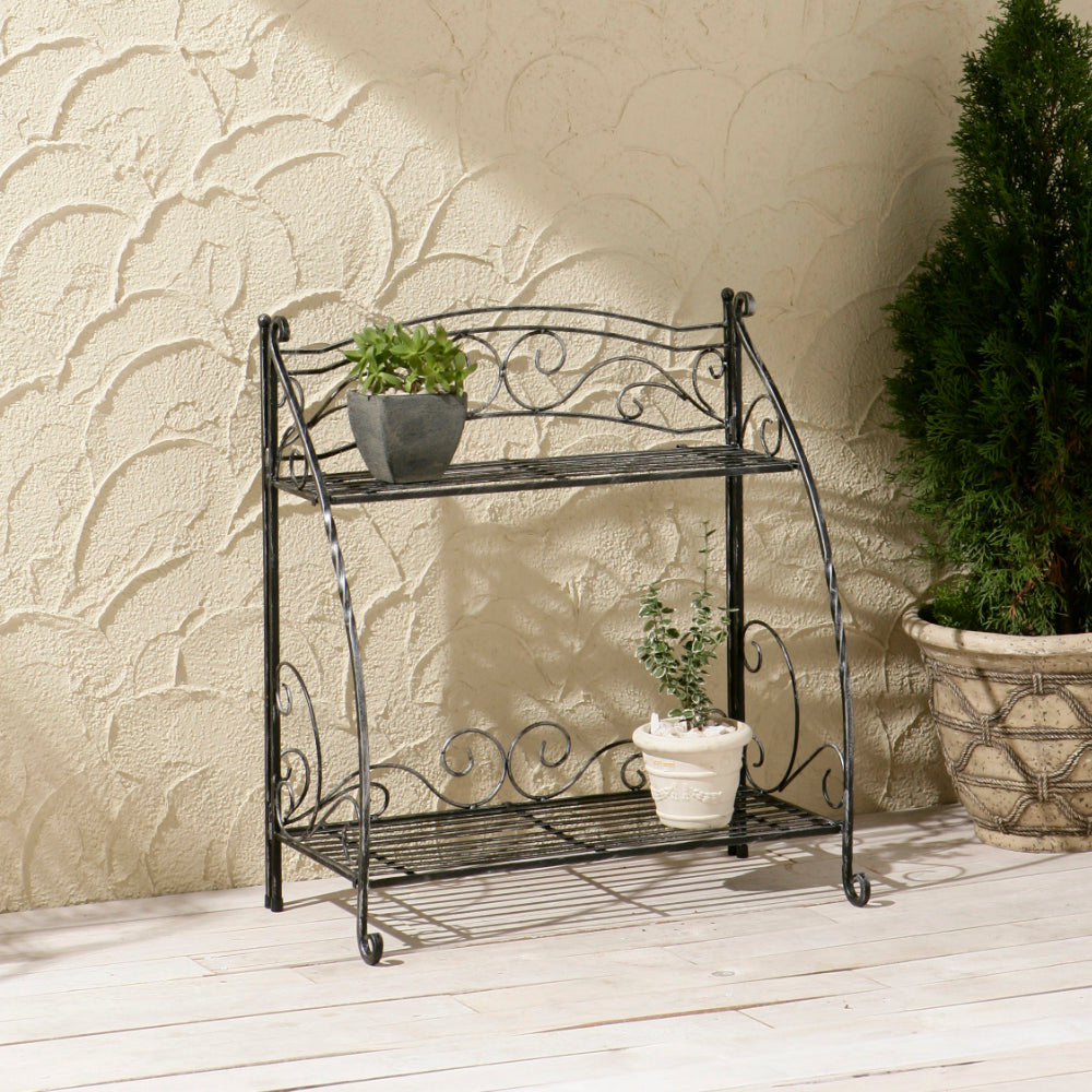 Folding Plant Stand 2 Shelf