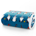 Hey Ho Blue Cuddly Sherpa Fleece Throw | 140cm x 180cm | Blue