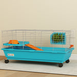 PawHut Small Animal Cage , Rabbit Cage With Wheels And Water Bottle