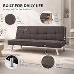 Britney Linen Sofa Bed 3 Seater | Brown