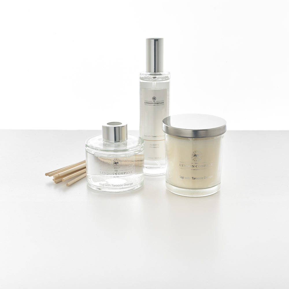 Luxurious Scented Candle, Room Spray And Diffuser Gift Box | Set of 3 | Orange