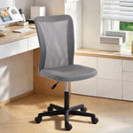Armless Office Chair, Swivel Desk Chair W/ Adjustable Height | Grey