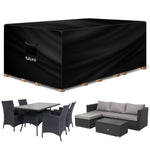 Rectangular Waterproof Garden Furniture Cover, Outdoor Patio Weatherproof Rattan Sofa Shield | 280 x 204 x 106cm | Black