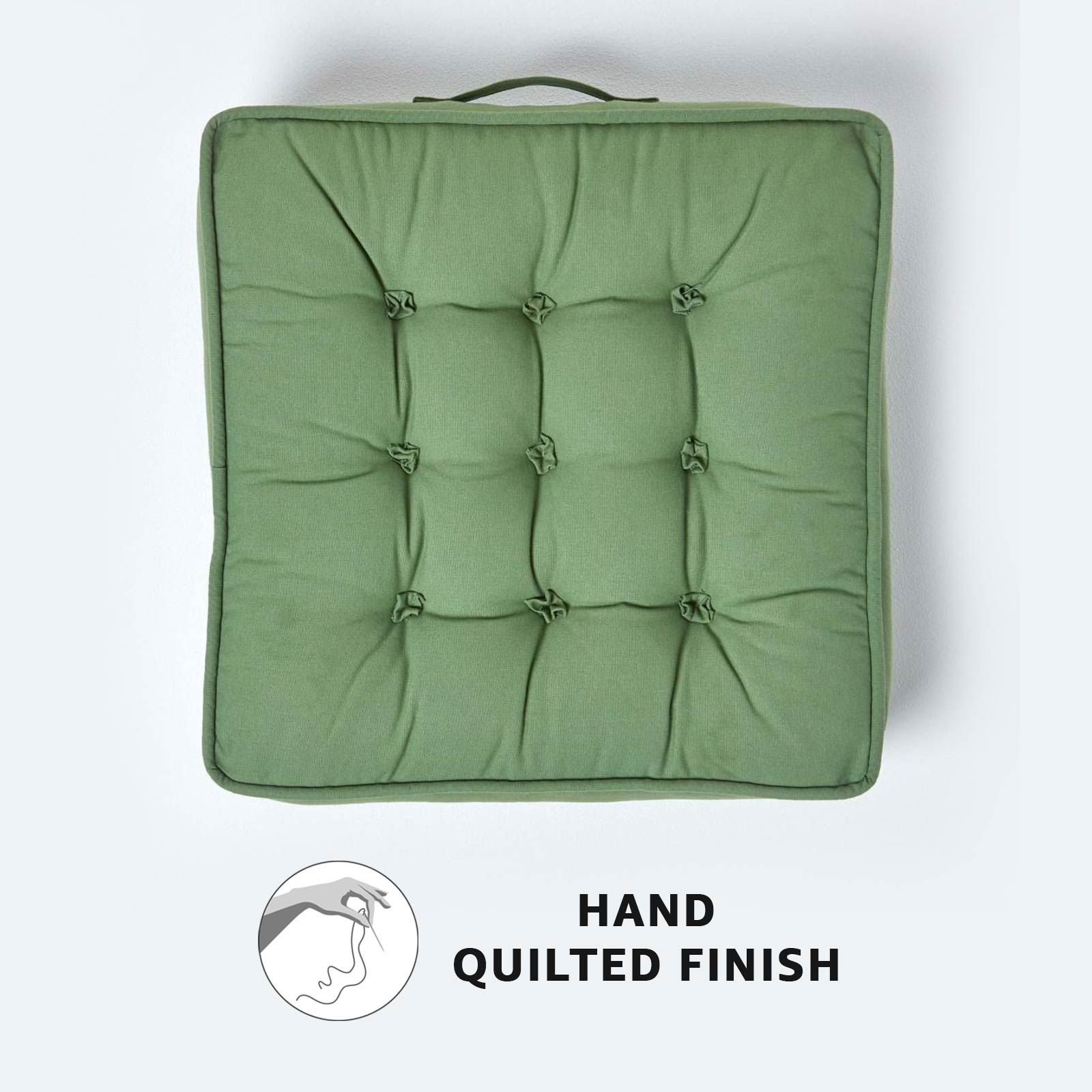 Cotton Armchair Booster Cushion | 50cm x 50cm | Forest Green