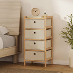 HOMCOM Chest Of Drawers, 4 Drawers Dresser With Bamboo Frame