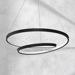 Lucero Designer Led Pendant Lamp Black 48w 50cm Monochromatic Swirl