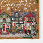 HOMESCAPES Christmas Village Doormat Coir, 40 X 60 Cm