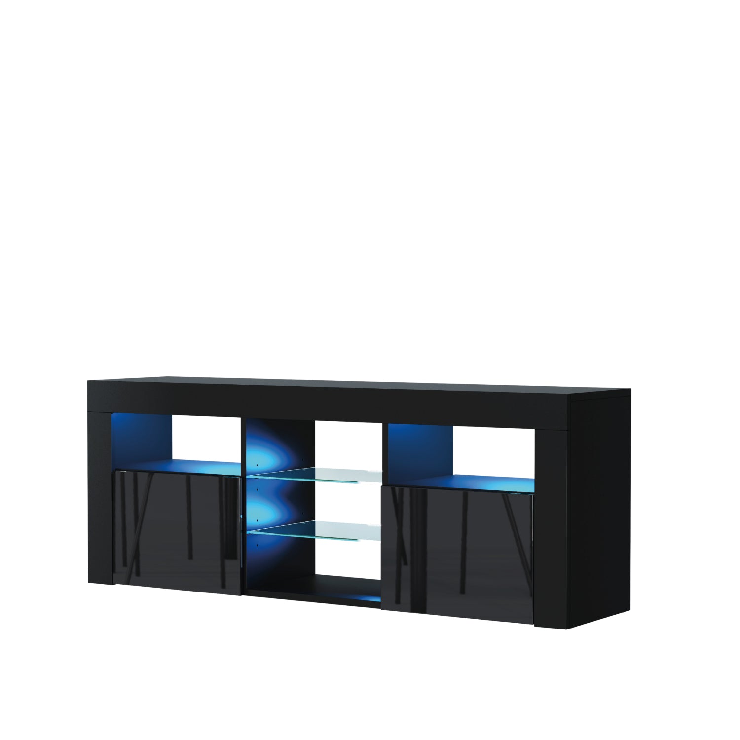 Pulse Tv Unit 145cm With Led Lights | Black