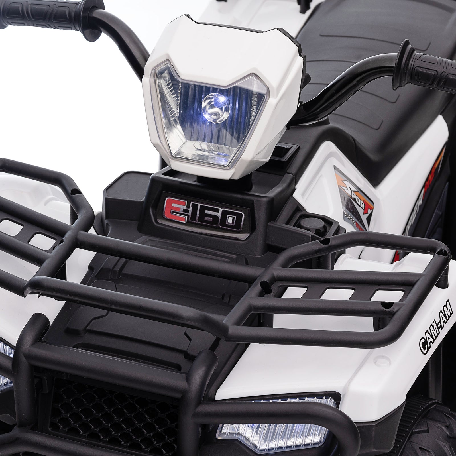 12v Electric Quad Bike For Kids W/ Led Headlights, Music | White