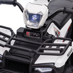 12v Electric Quad Bike For Kids W/ Led Headlights, Music | White