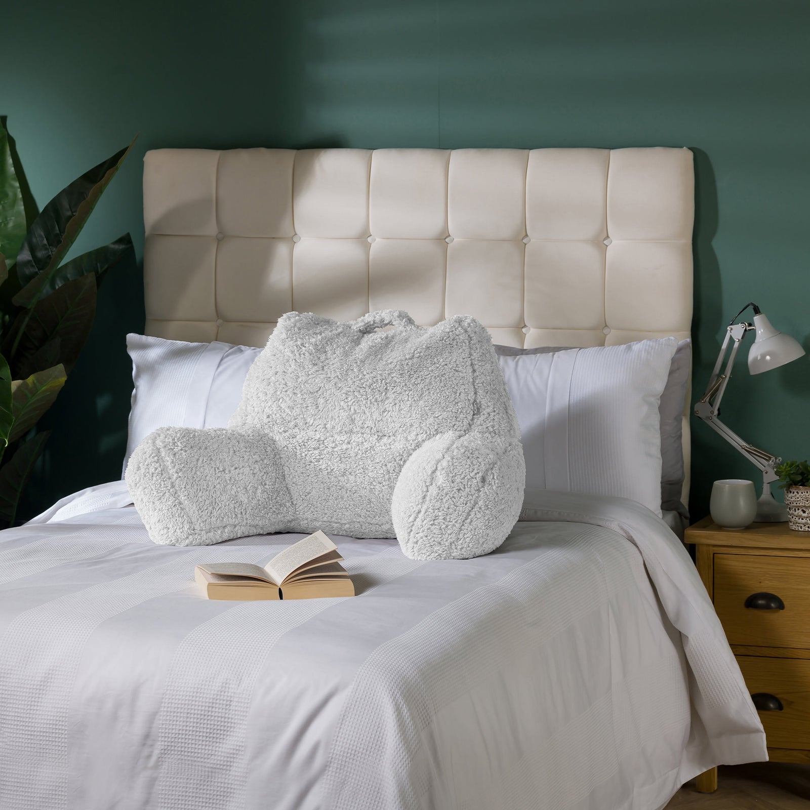 Teddy Borg Cuddle Cushion Pillow | Beige