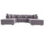 The Chelsea U-shaped Modular Corner Sofa With Deep Seat | 5 Seat | Light Grey