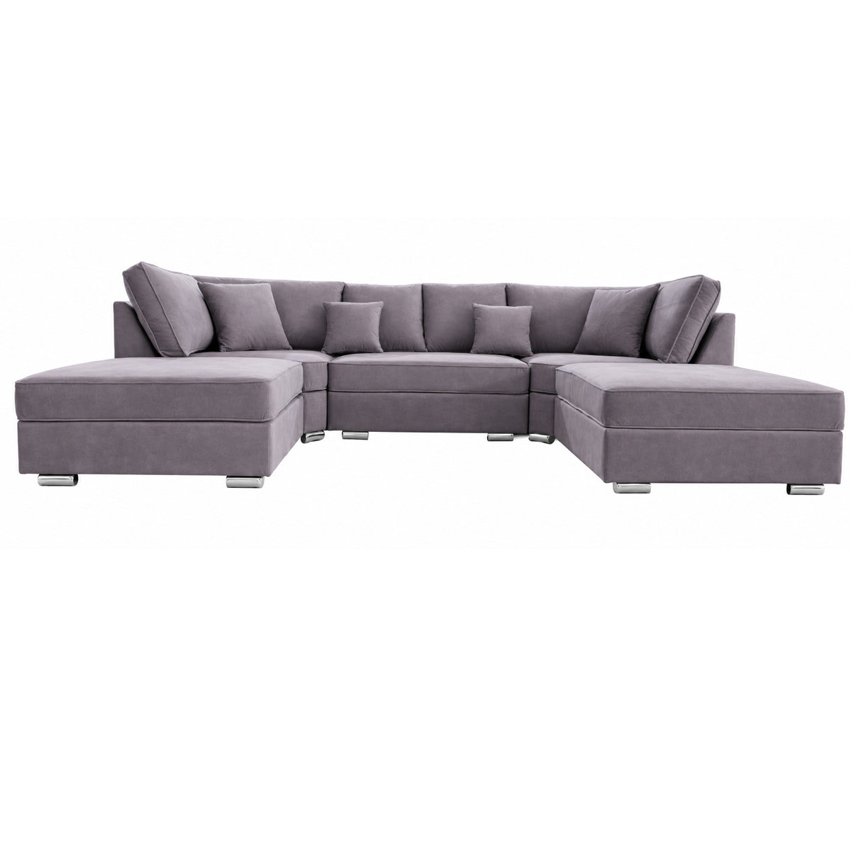 The Chelsea U-shaped Modular Corner Sofa With Deep Seat | 5 Seat | Light Grey