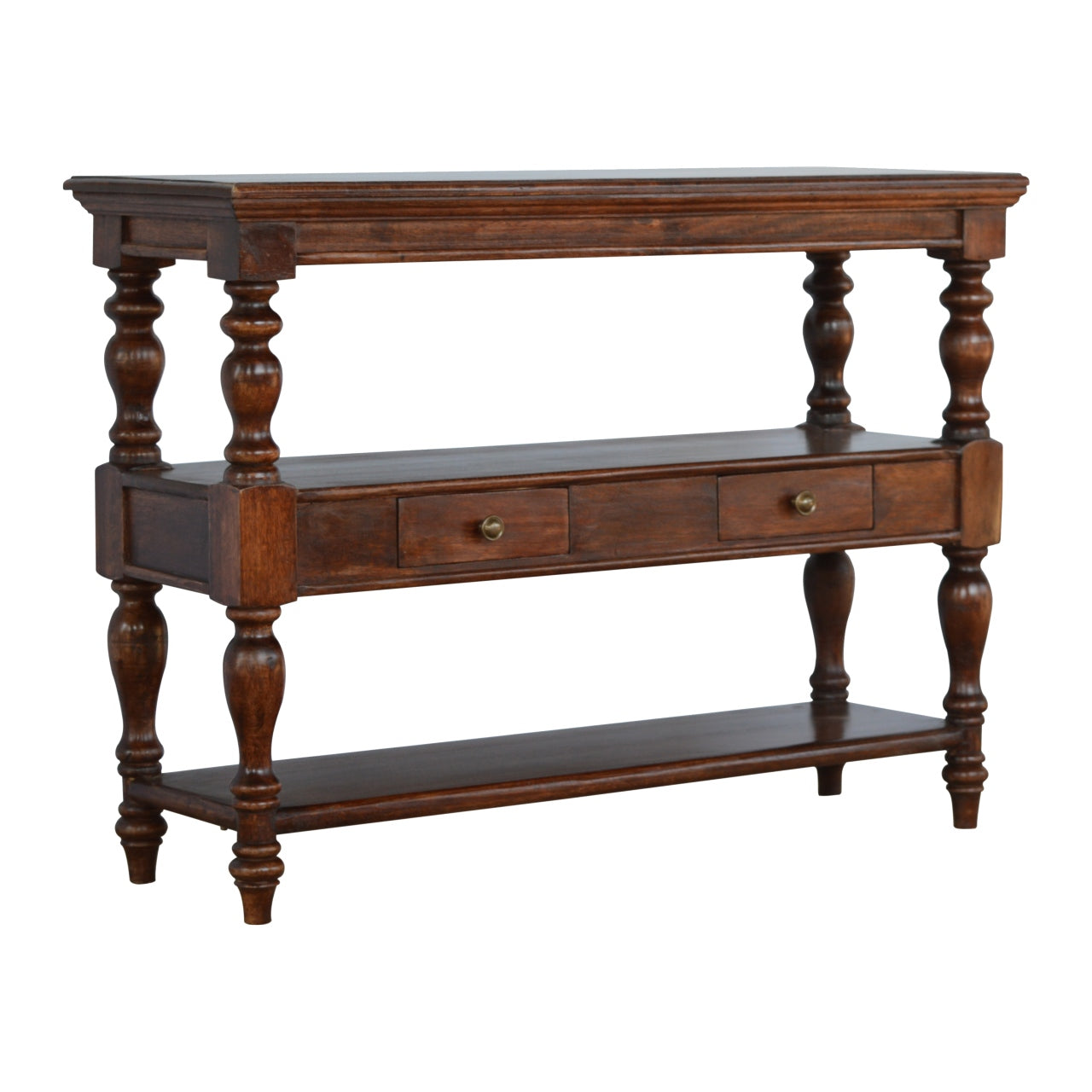 Solid Wood Turned Leg Console Table
