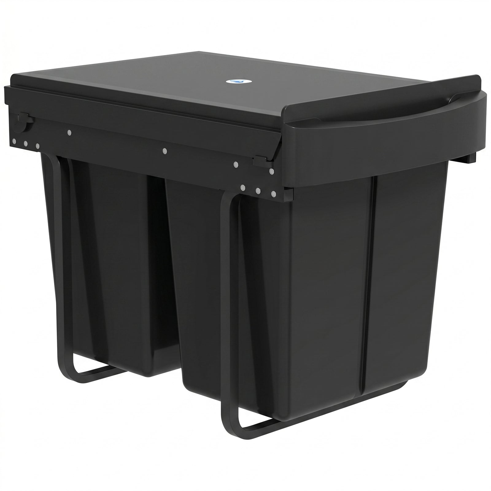 Kitchen Cupboard Bin With 40l Dual Compartment, Pull Out Bin | Black