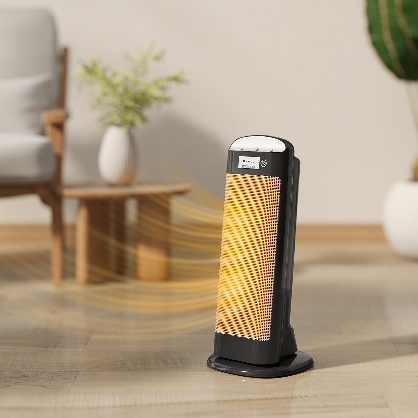 HOMCOM 2000w Fan Space Heater With 4 Modes, Adjustable Thermostat, Black