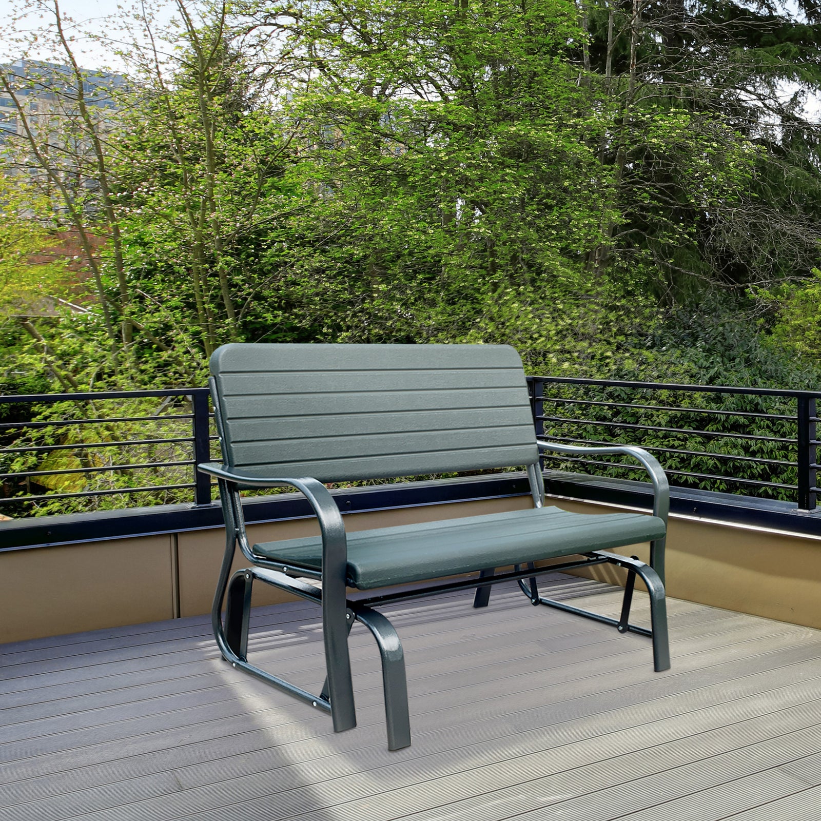 Metal Garden Rocker Bench 2-seater
