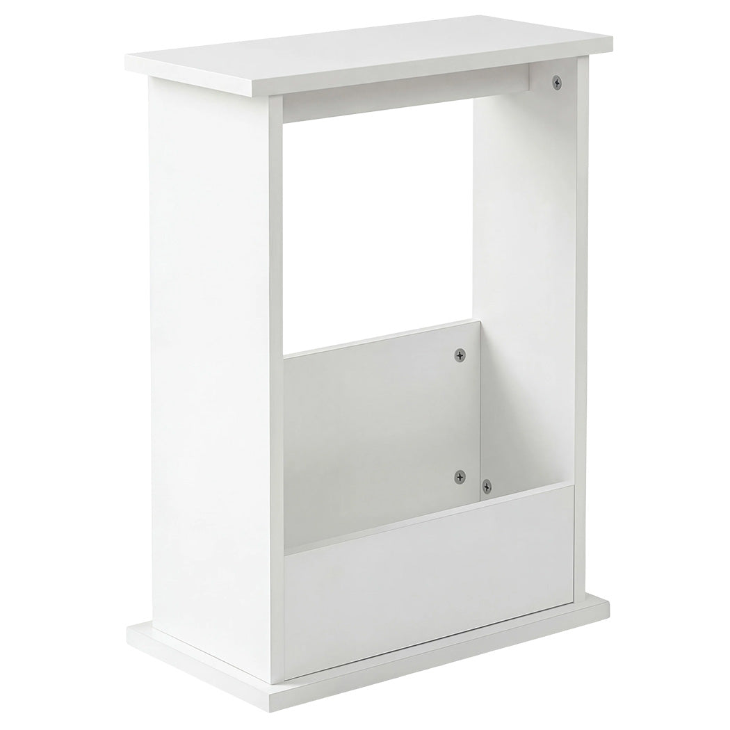 Levede Side Table With Magazine Rack Modern Slim End Table For Living Room
