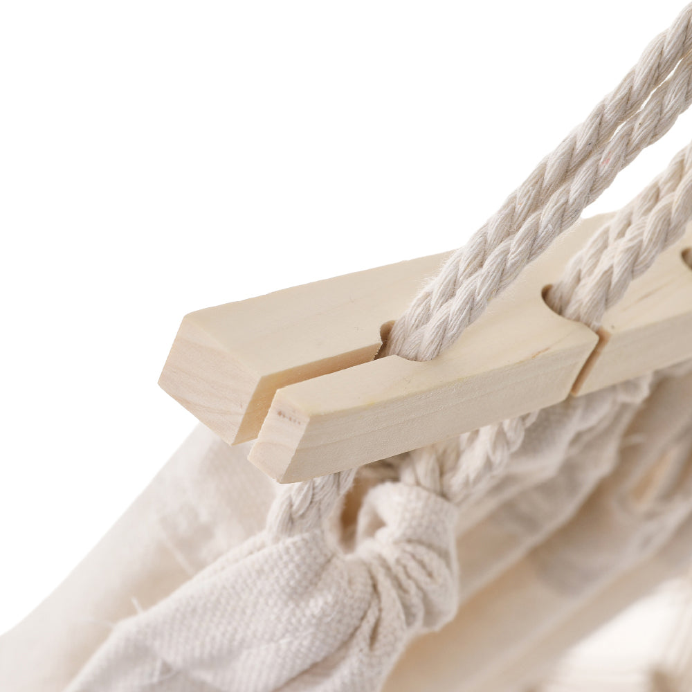 Living and Home Camping Hanging Canvas Hammock With Balance Spread Bar