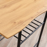 Live Edge Compact Dining Set, Table & 2 Chairs, W80 X D53cm | Black