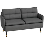 Modern Upholstered Two Seater Sofa For Bedroom Living Room Dark Grey