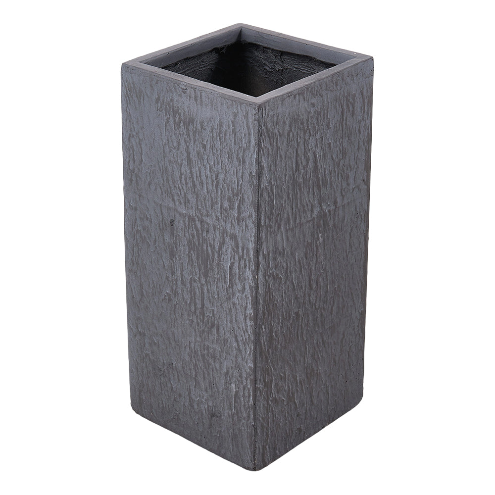 Rectangular Shaped Cement Planter Flower Pot With Drainage Holes | Large | Dark Grey