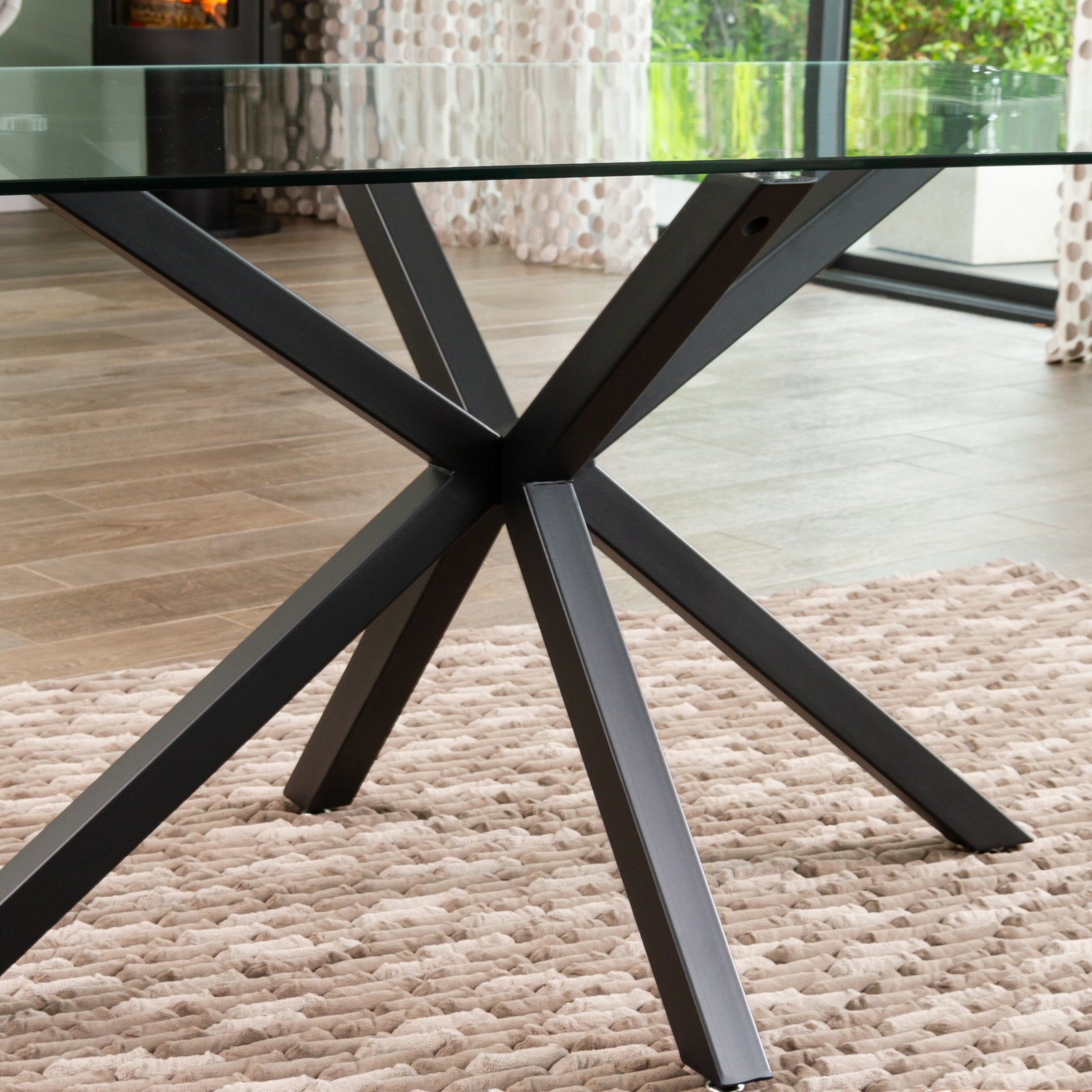 Salerno 160cm X 90cm Glass Dining Table