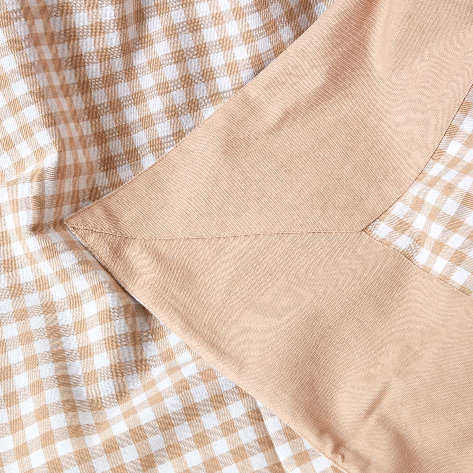 Cotton Gingham Check Throw | 150cm x 200cm | Beige