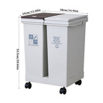 24l/40l Dual Compartment Trash Can With Lids And Wheels – Dry And Wet Waste Separation | Large