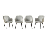 San Diego Marble Top Dining Table With Charlotte Velvet Chairs | Grey