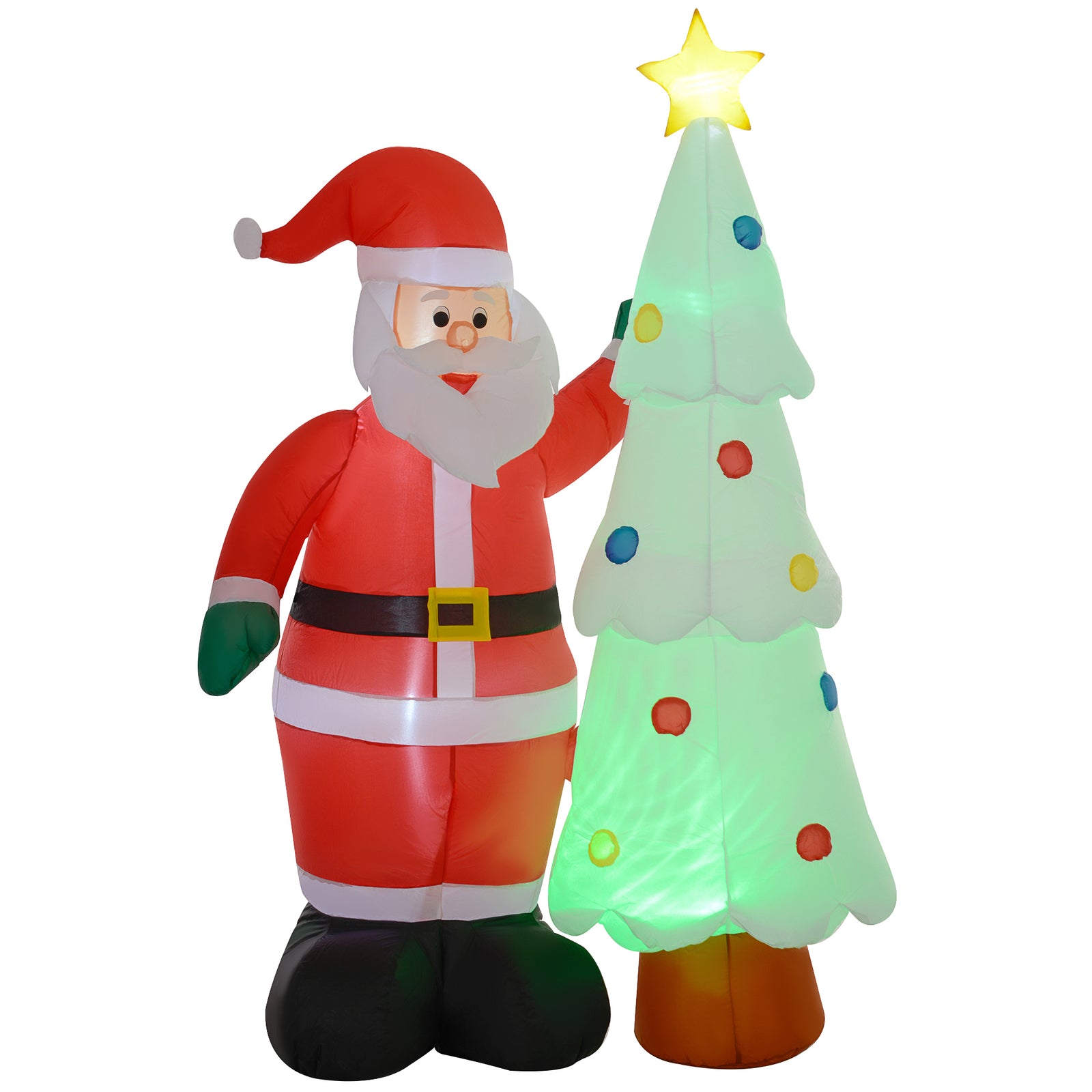 7ft Christmas Inflatable Decor Santa Claus Christmas Tree