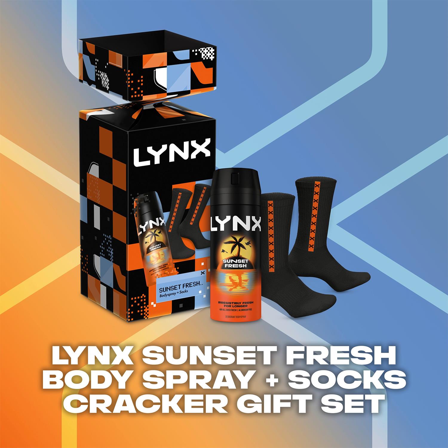 Sunset Fresh Body Spray And Socks Cracker Gift Set For Him, 1pc | Set of 3