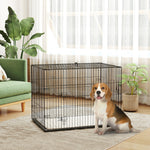 Pawhut Dog Crate With 2 Doors, Tray, Soft Cushion, For Extra Small Medium And Large Dogs | Black