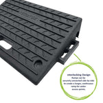 Rubber Kerb Ramp 1000kg Capacity For Cars, Motorbikes, Sheds, Driveways | Set of 4 | Black