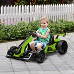 24v Electric Go Kart For Kids With Adjustable Seat | Green