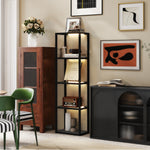 Led Floor Lamp With Glass Shelves, Dimmable Room Lamp | Black