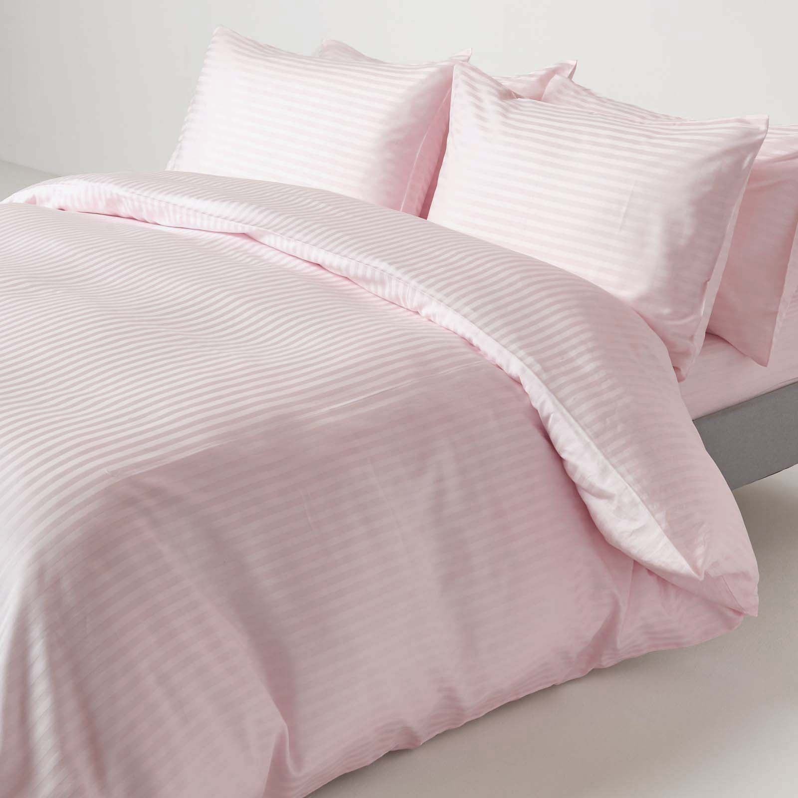 Egyptian Cotton Satin Stripe Flat Sheet 330 Tc | Super King | Dusky Pink
