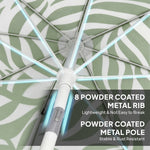 1.8 M Beach Umbrella Parasol With Sand Anchor, 30 Tilt | Green
