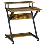 Home Office Desk With Storage, Gaming Table, Brown | Small | Brown