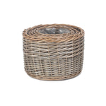 Wicker Round Antique Wash Planter | Set-of-3