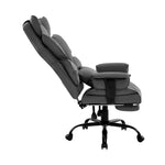 Height-adjustable Reclining Swivel Office Chair With Footrest | Dark Grey